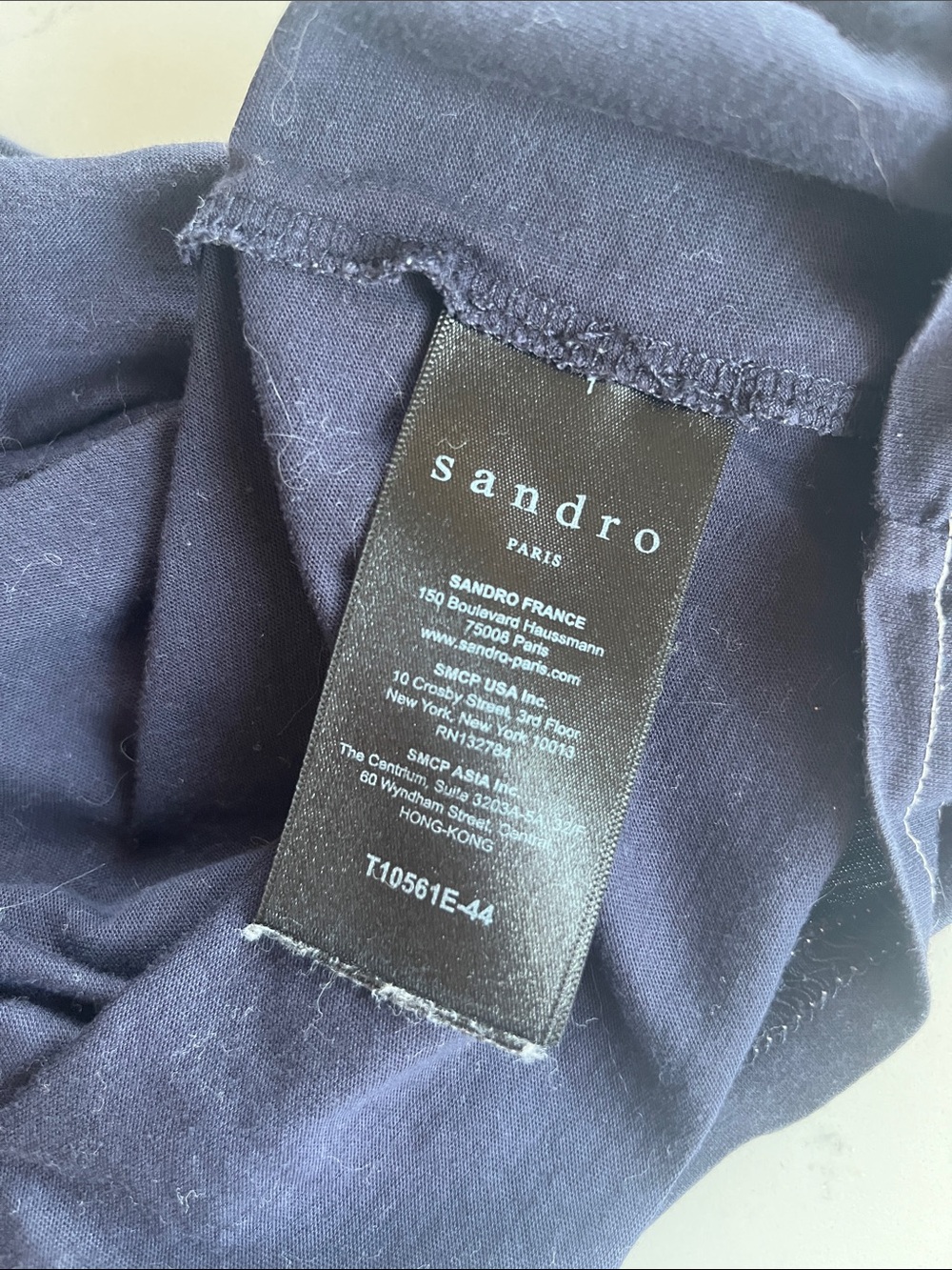 Sandro Navy T‑Shirt with Red Logo (Size 1) - Picture 8 of 10